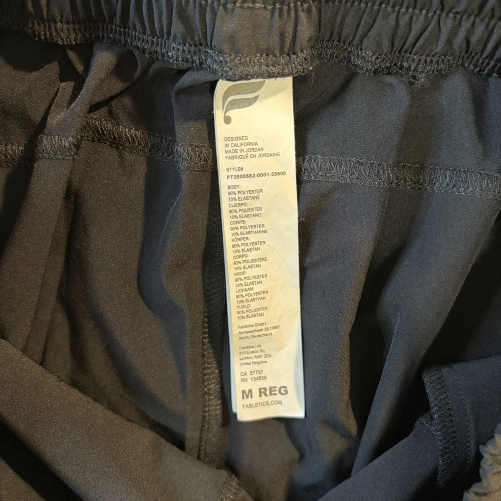 Fabletics Women Black Wide Leg Elastic Waist Active Travel Pants PT2500682 M REG - Picture 4 of 10